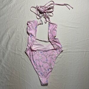 FRANKIES BIKINIS Floral Pink One Piece Swimsuit